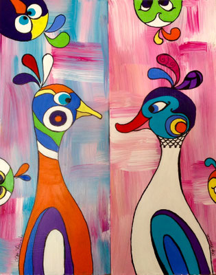 "Entchen" Acryl zwei mal 20x50