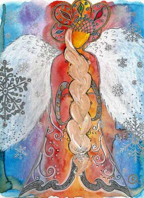 "Engel" Aquarell-Acryl A4