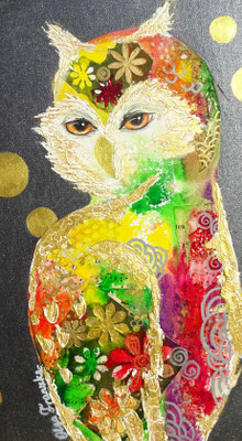 "Die Eule" Acryl 30x50/SOLD