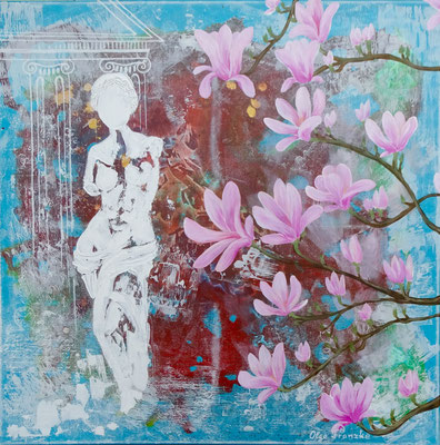 "Magnolien" Acryl 80x80 SOLD