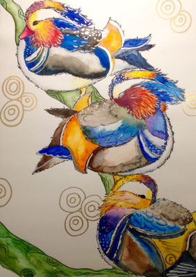 "Mandarinente" Aquarell A3 SOLD