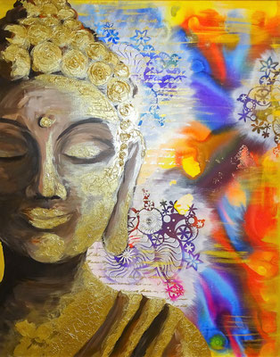 "Buddha" Acryl 80x100 SOLD