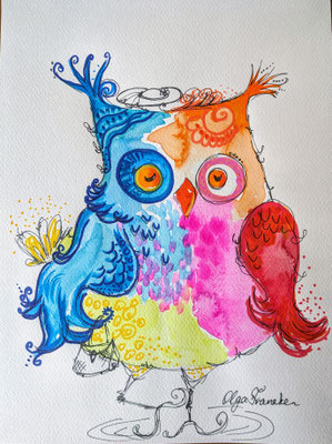 "Mrs.Plum" A3 Aquarelle