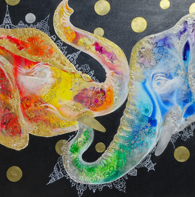 "Elefanten" Acryl 80x80