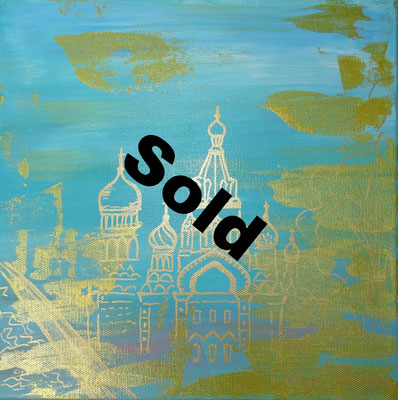"Goldene Stadt 2" Acryl 40x40