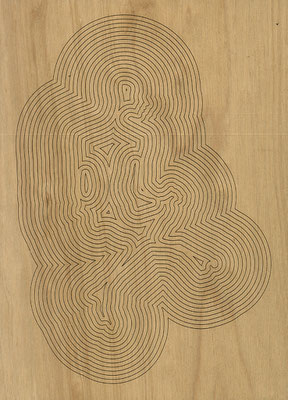 W3L4Y17S1160, marine plywood, 2017, 29x40cm