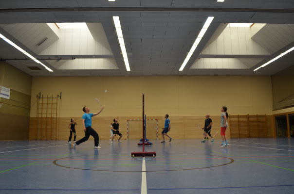 Badminton Training in der Sporthalle Biebertal