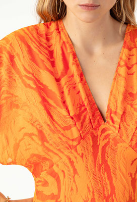 2098 Rachel Robe Longue - 222 Orange Flame