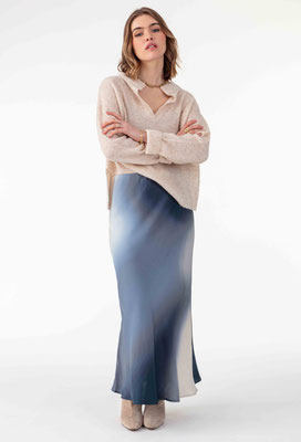 2104 Tenera Jupe Longue - 529 Ombres Bleutees