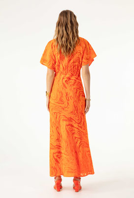 2098 Rachel Robe Longue - 222 Orange Flame
