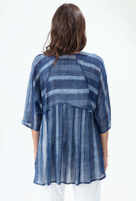 2078-BLOUSE-POSEIDON-565-RAYURE SAPHIR-GOLD
