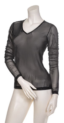 1061-101 Shirt net V neckline black