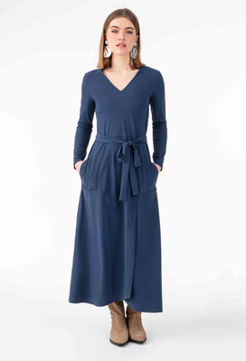 2097 Mellie Robe Longue - 505 Bleu Dur