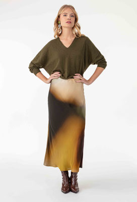 2104 Tenera Jupe Longue - 437 Ombres Kaki