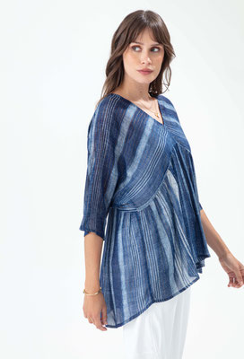 2078-BLOUSE-POSEIDON-565-RAYURE SAPHIR-GOLD