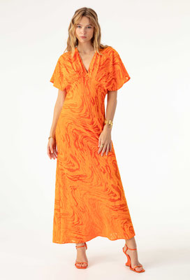 2098 Rachel Robe Longue - 222 Orange Flame