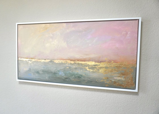 "Goldene Abendstimmung" 104x54x4 cm, gerahmt