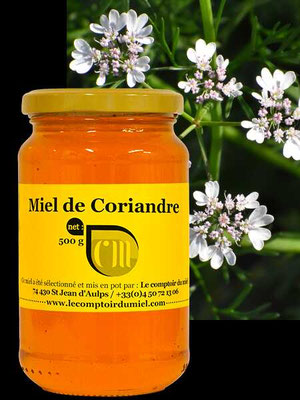Pot de 300g de Miel de Coriandre de France de Comptoir du Miel