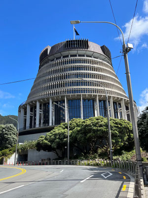 Le parlement de la Nouvelle-Zélande dit"la ruche" à cause de sa forme à Wellintgon