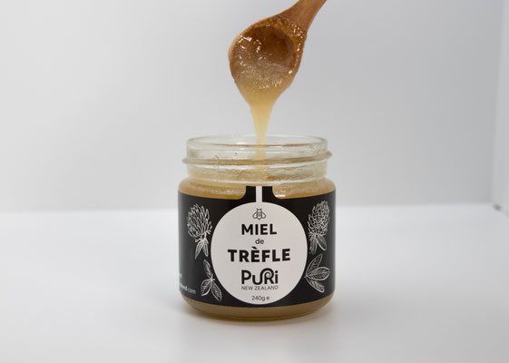 Miel de Trèfle Blanc de Nouvelle-Zélande de Puri New Zealand en pot de 240g