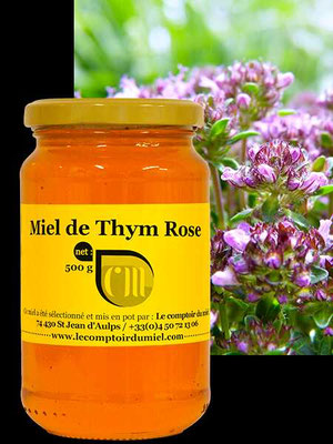 Pot de 300g de Miel de Thym Rose d'Espagne de Comptoir du Miel