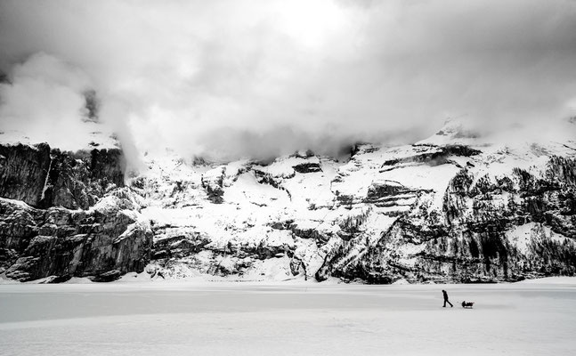 Eisfischer am Oeschinensee