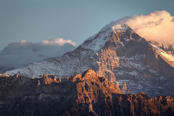 Eiger Nordwand bei Sonnenuntergang