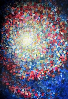 "Lichtspirale" 2014, Acryl auf Leinwand, 70 x 100 cm (verkauft)