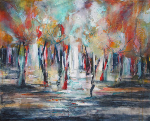 "Wald II" 2017, Acryl auf Leinwand, 50 x 40 cm 