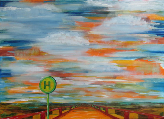 "Halt II" 2012, Acryl auf Leinwand, 70 x 50 cm