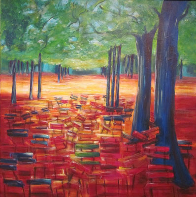 "Park II, 2011, Acryl auf Leinwand, 80 x 80 cm 