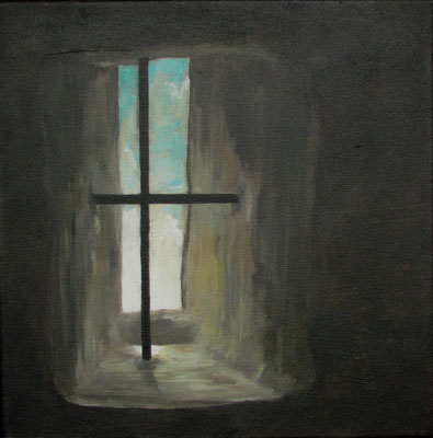 "Offen für Neues - Gitter" 2017, Acryl auf Leinwand, 30 x 30 cm