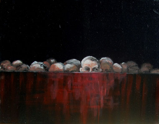 "Lebenszirkus a" 2014, Acryl auf Leinwand, 70 x 50 cm