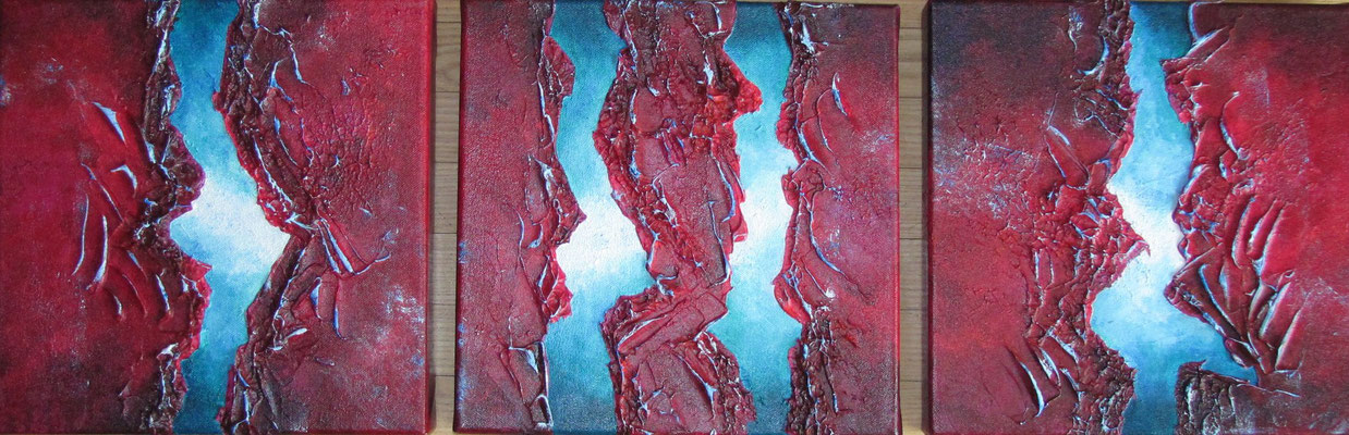 "Klar a-c", 2012, Acryl auf Leinwand, je 30 x 30 cm