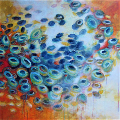 "orange" 2018, Acryl auf Leinwand, 80 x 80 cm 