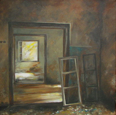 "Offen für Neues - Durchgänge" 2017, Acryl auf Leinwand, 50 x 50 cm