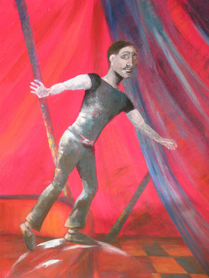 "Lebenszirkus b" 2014, Acryl auf Leinwand, 50 x 70 cm
