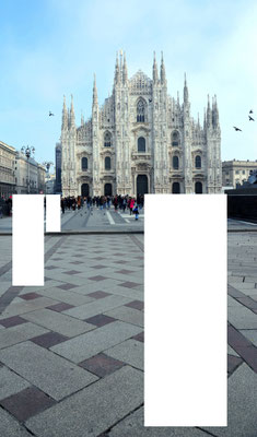 Foto: Andreas Ender, photo-art+painting | Mailand - censored | Edition of 9 - 50x85cm