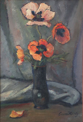 vol.46_CK_nach 1950_Vier Mohnblüten in der Vase_73x51cm_Öl_Hartfaserplatte