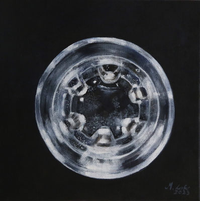2023_Wasserglas_40x40cm_Acryl_ungrundiertes Leinen_verfügbar