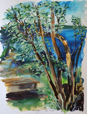 2024_12_24_Mondbucht Strunjan_29x19cm_Aquarell_Papier