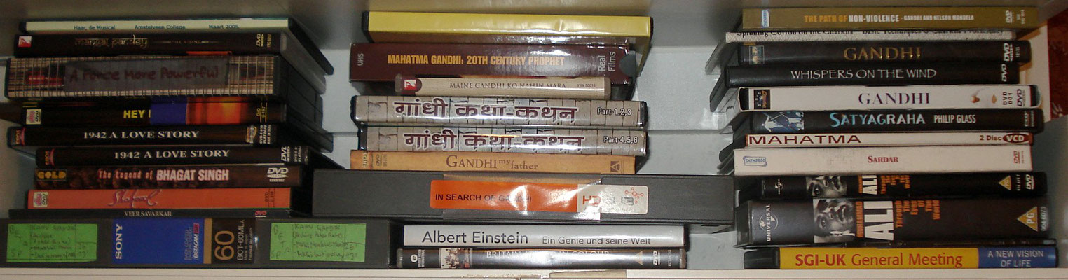 240 DVDs/VCDs on Mahatma Gandhi and 80 DVD/VCD on India