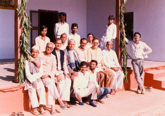 With the staff of Gandhi Ashram, Ahmedabad, 1991.