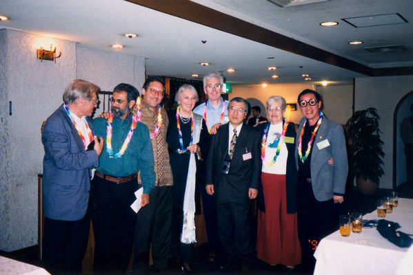 With participants of the International Peace Museum Network conference in Japan, 1998.