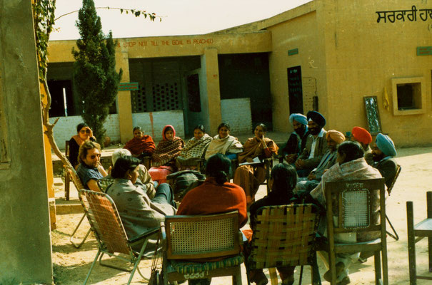 During a visit of a school in Punjab, India, 1983.