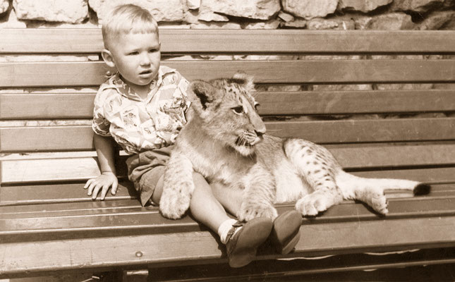 During a visit at Tierpark Berlin, 1962.