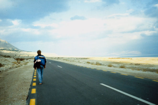 During a lonesome walk near the Dead Sea, Israel, 1989.