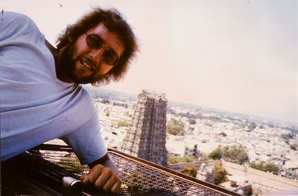 In front of Menakshi Temple, Madurai, 1983.