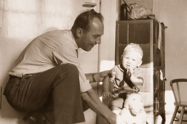 With father, 1959.