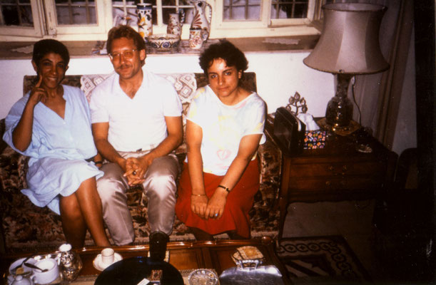 With Nurit Moallem (left) and Lina Majaj, who translated the Gandhi exhibition material in Hebrew and Arabic, Jerusalem, 1987.